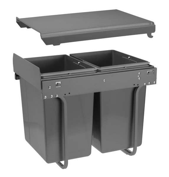 Сегрегатор GTV PRACTI ECO для шаф 400 мм 20 + 20л Графіт PB-45-002X20-60A фото