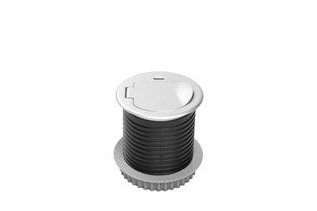Блок розеток GTV CHARGER MINI 60мм 1 розетка SCHUKO 1xUSB 2,4A провід 1,9м Алюміній AE-BPW1S1UCH-53N фото