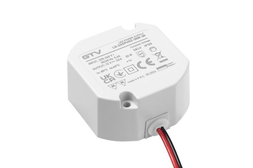 Блок живлення 12 V, 30 W, круглий, в підрозетник LD-ZASPUSZ-30W-30 фото