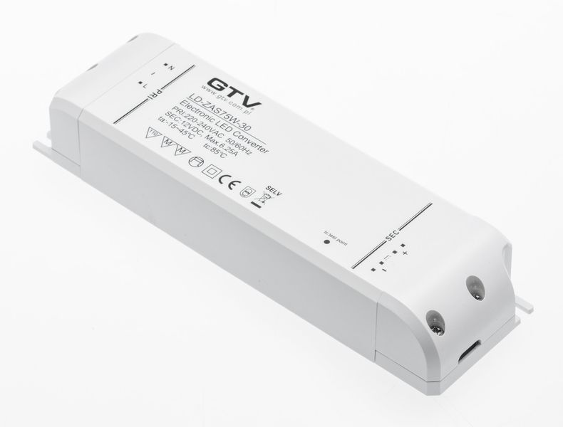 Блок живлення LED 12 V DC / 75W, IP 20 LD-ZAS75W-30 фото