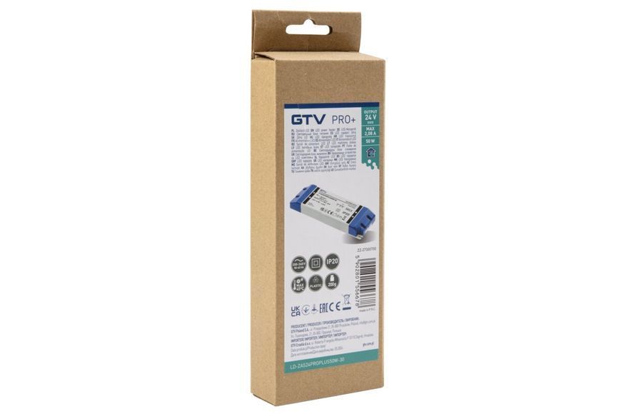 Блок живлення LED PRO+ 24V, 50W, input 220-240VAC, IP20, розм.185x65x22 mm LD-ZAS24PROPLUS50W-30 фото