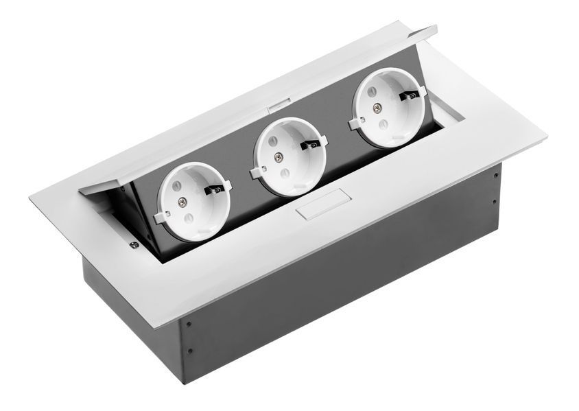 Блок розеток GTV 3 розетки SCHUKO без провода Білий NEW AE-PB03GS-10N фото