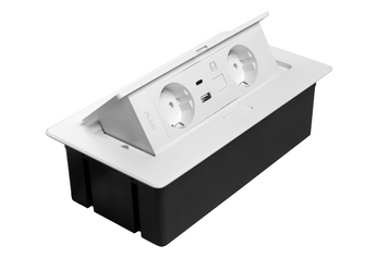 Блок розеток GTV MULTISOFT 2 розетки SCHUKO USB А+С + RJ45 провід 1,5м з вилкою Білий AE-PBSUR2GS-10 фото