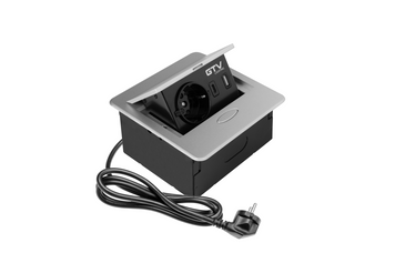 Блок розеток GTV AVARO 1 розетка SCHUKO USB A+C WC 5W провід 1,5м Алюміній NEW AE-PB1SAVA-53N фото