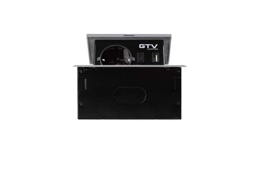 Блок розеток GTV AVARO 1 розетка SCHUKO USB A+C WC 5W провід 1,5м Алюміній NEW AE-PB1SAVA-53N фото