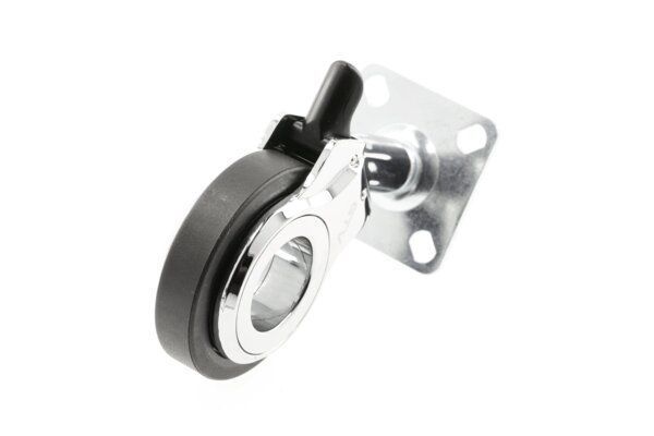 Меблевий ролик GIRA d60 зі стопором 60 кг Чорний + Хром KM-GIRA-75MM-BH-19 фото