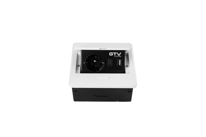 Блок розеток GTV AVARO 1 розетка SCHUKO USB A+C WC 5W провід 1,5м Білий NEW AE-PB1SAVA-10N фото