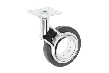 Меблевий ролик GIRA d75 85 кг Чорний + Хром KM-GIRA-75MM-BH-19 фото