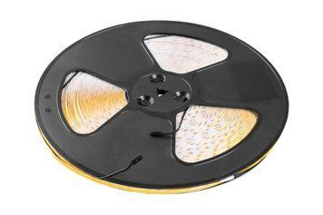 Стрічка світлодіодна GTV COB 480LED/m, 8mm, 10W/m, бухта 50м, нейтральний білий, 2x1м кабель міні AMP LD-COB12V-20-NEPQN-50 фото