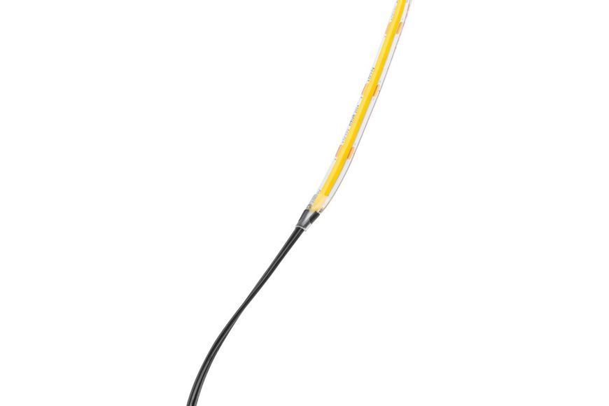 Стрічка світлодіодна GTV COB 480LED/m, 8mm, 10W/m, бухта 50м, нейтральний білий, 2x1м кабель міні AMP LD-COB12V-20-NEPQN-50 фото