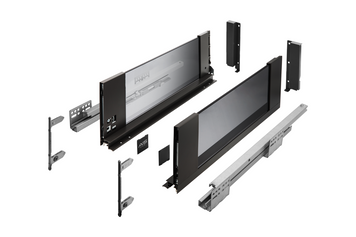Висувна система AXIS PRO l-500 мм високий H=168 зі скляними боковинами Чорний PB-AXISPRO-GLASS-KPL500C2 фото