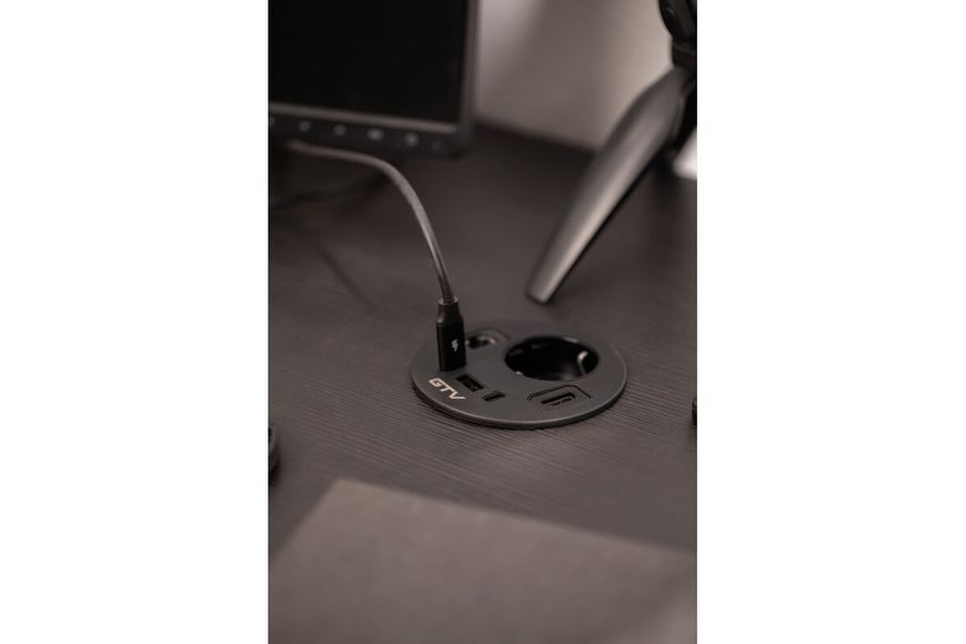 Блок розеток GTV Rondo, 1 x SCHUKO, 1xUSB (A+2xUSB C), RJ45, 1 x HDMI, кабель 1,5m, чорний AE-GMRON1S3URH-20 фото