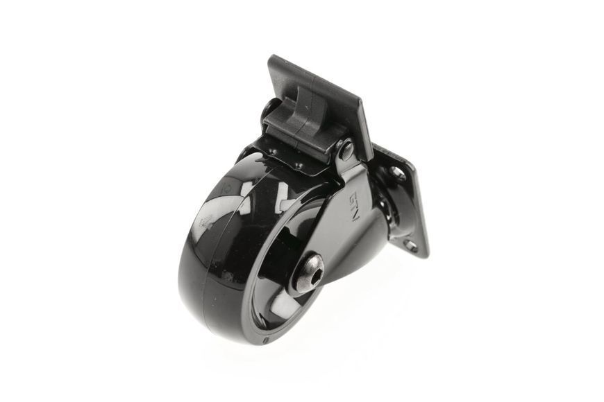 Меблевий ролик CALIBRO d50 зі стопором 40 кг Чорний + Хром KM-CALIBRO-75MM-BH-20 фото