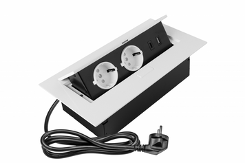 Блок розеток GTV 2 розетки SCHUCO USB А+С без кабелю Білий NEW AE-PBU02GS-10N фото