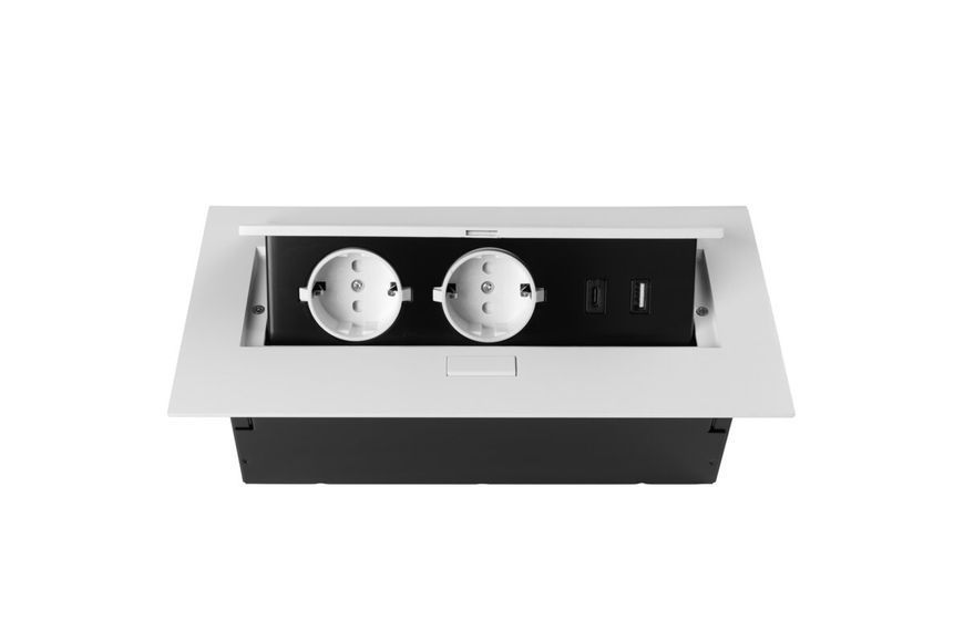 Блок розеток GTV 2 розетки SCHUCO USB А+С без кабелю Білий NEW AE-PBU02GS-10N фото