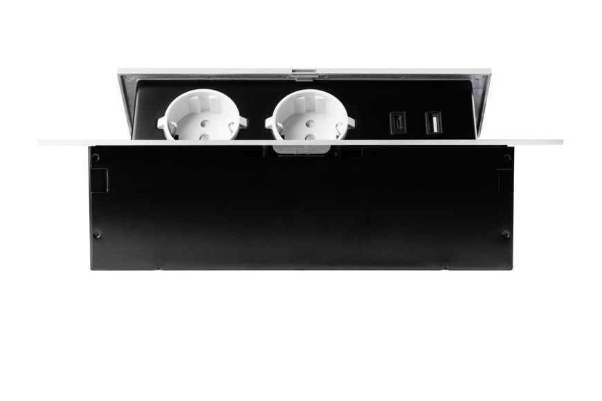 Блок розеток GTV 2 розетки SCHUCO USB А+С без кабелю Білий NEW AE-PBU02GS-10N фото