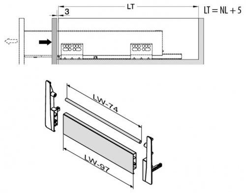 Висувна система MODERN BOX L-450 Високий бiлий (PB-D-KPL450C1)_05