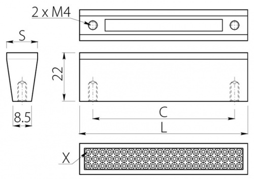 Ручка UZ-CRA (128 мм, Хром) А (UZ-CRA128-А1)_02