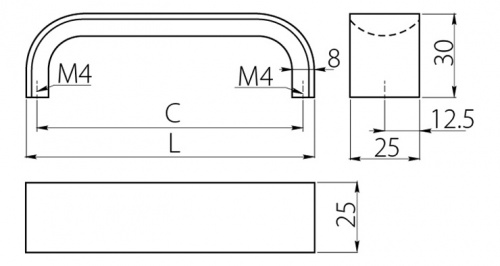 Ручка GTV UA-347 256 мм, алюміній (UA-00-347256)_01