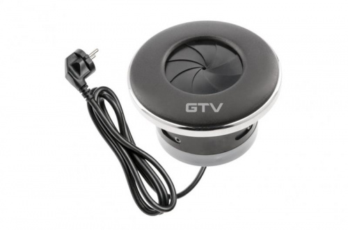 Подовжувач GTV круглий врізний SHUTTER, 1xSCHUKO, кабель з вилкою 1,5м, чорний
