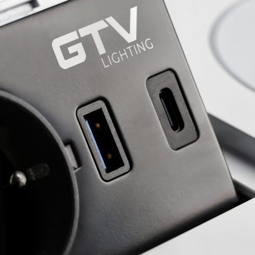 Подовжувач GTV AVARO PLUS 1 розетка SCHUKO USB A+C WC 5W провід 1,5м Білий