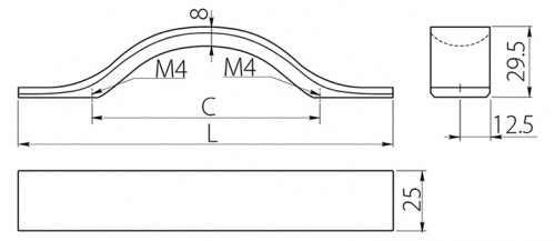 Ручка GTV UA-319 160 мм, алюміній (UA-00-319160)_01