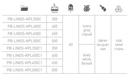 Висувна система LINOS BOX l-450 мм високий білий (PB-LINOS-KPL450C1)_03