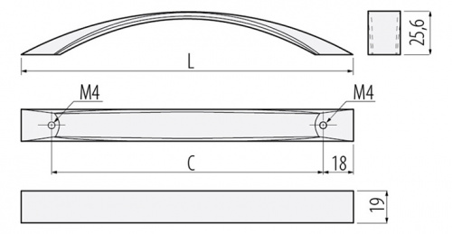 Ручка GTV СALABRIA 160 мм, сталь (UZ-CALABRIA160-06)_01