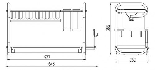 Сушка GTV дворівнева для посуди та столових приборів 252х670х385 (OC-A0460D-06)_02