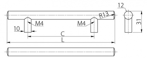 Ручка релінг GTV 320/400 мм, хром (RS-400320-01)_02