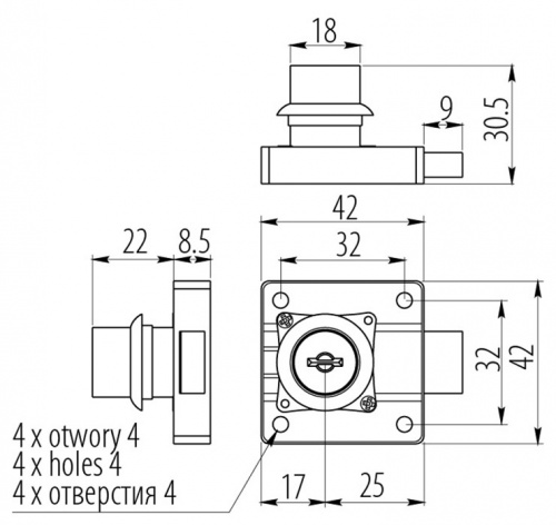 Замок GTV квадратний хром 138 + цифровий ключ (ZZ-CF-138-01)_02