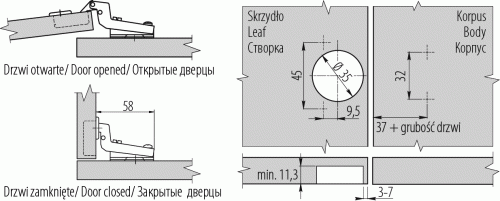 Завіс внутрішній GTV самовідкривний (зворотня пружина) (ZP-PO7H045BE)_02