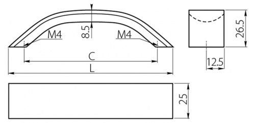 Ручка GTV UA-337 96 мм, алюміній (UA-00-337096)_01