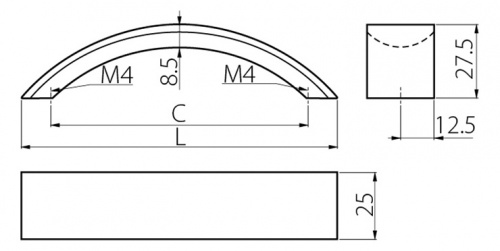 Ручка GTV UA-338 160 мм, алюміній (UA-00-338160)_01